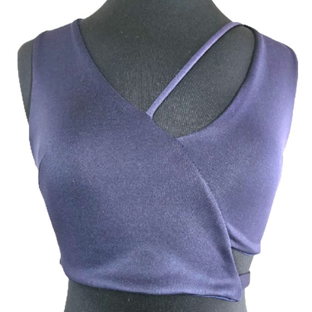 Navy Blue Sleeveless Fitted Crop Top Size Medium